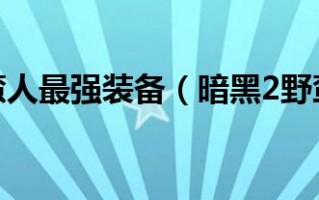  暗黑2野蛮人顶级装备图,暗黑2狂乱野蛮人终极装备？